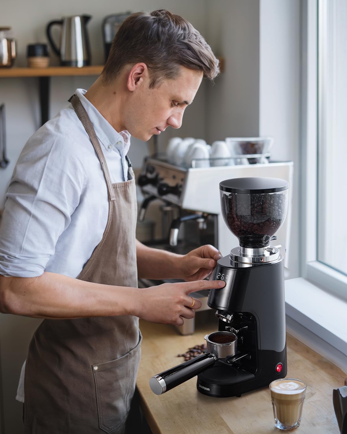 CGrincer SHARDOR 64mm Burr Grinder 64mm flat burrs all-metal chamber anti-static