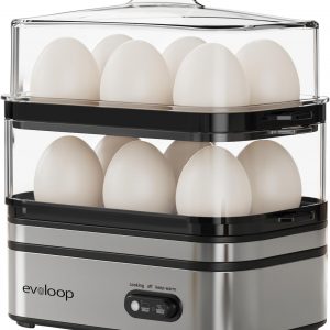 Evoloop Rapid Egg Cooker Electric with double‑layer 12 egg capacity