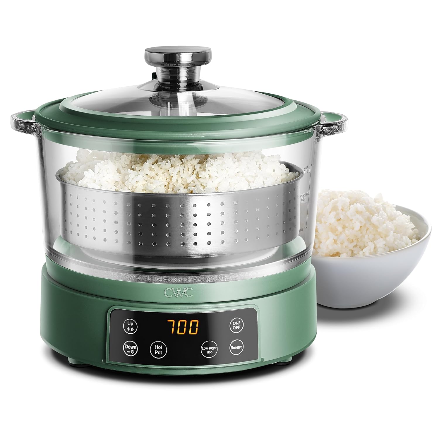 ric COOK WITH COLOR low carb rice cooker with glass bowl