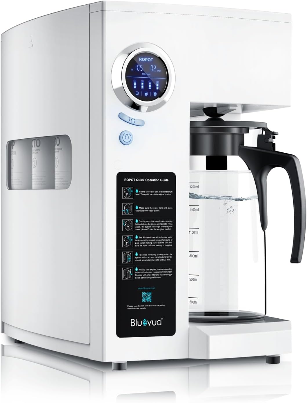ro2 Bluevua RO100ROPOT water filter countertop system
