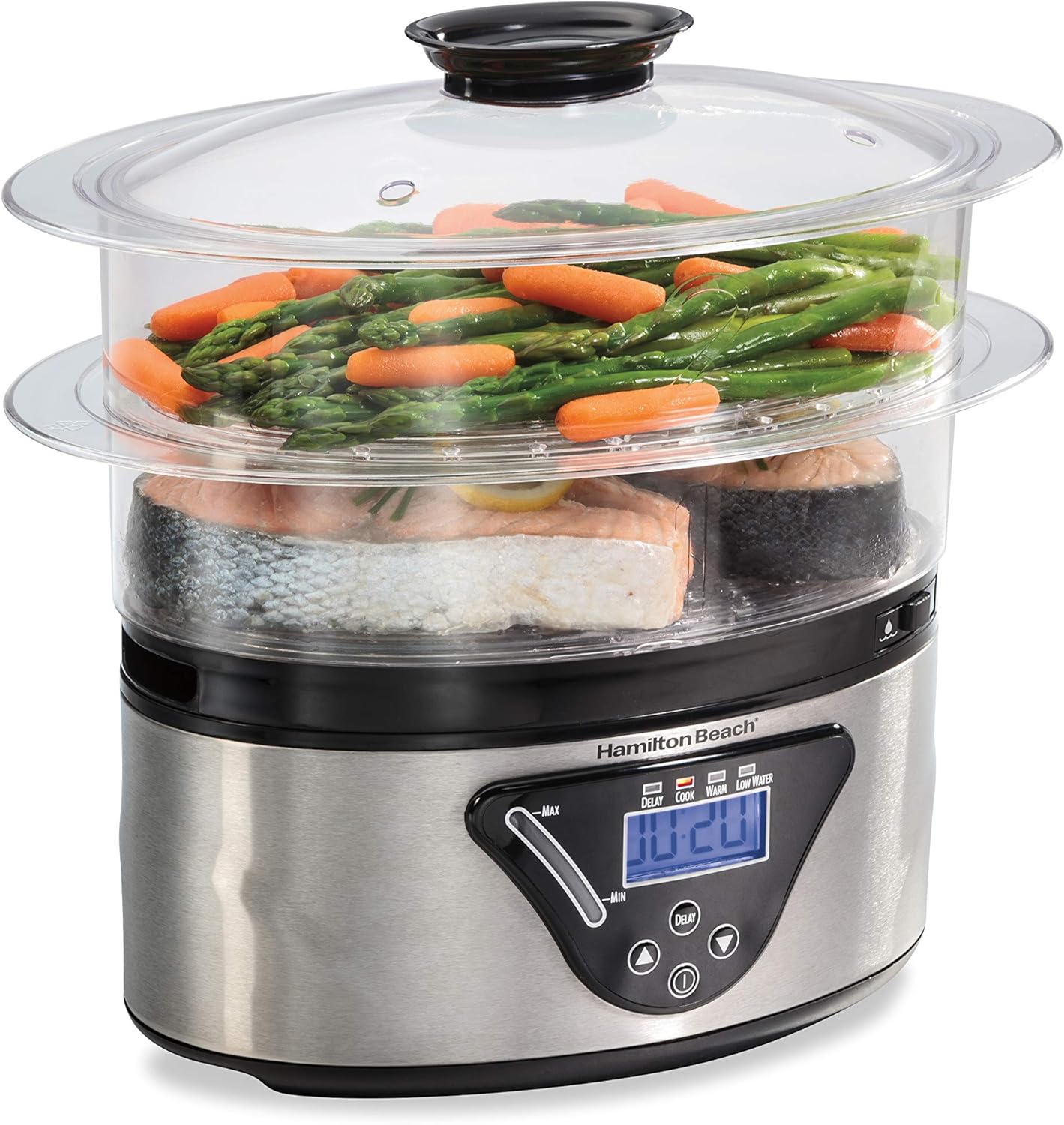 steam Hamilton Beach digital food steamer with 2 tier design